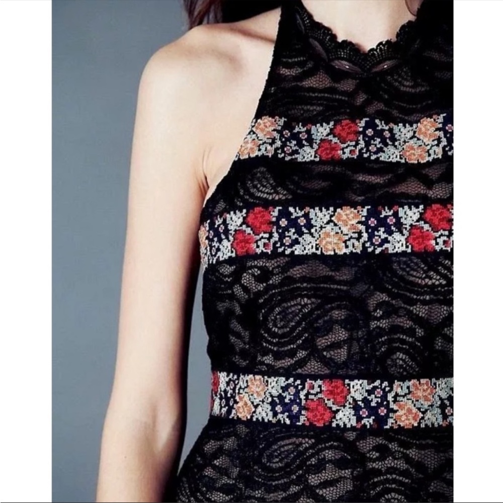 Free People Black Halter Sheath Dress Size 4 - Picture 3 of 10